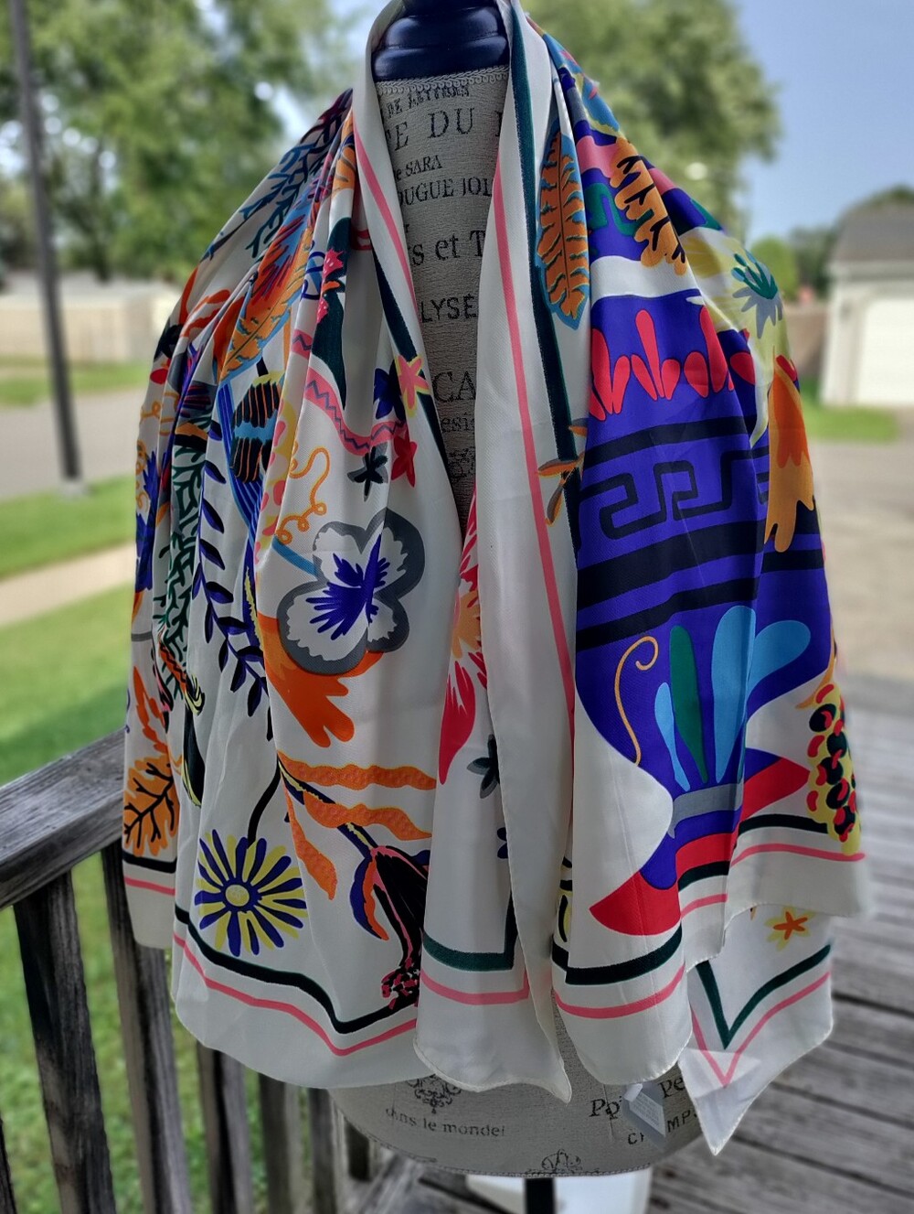 NWT Vibrant Multicolor Floral Boutique Scarf Wrap